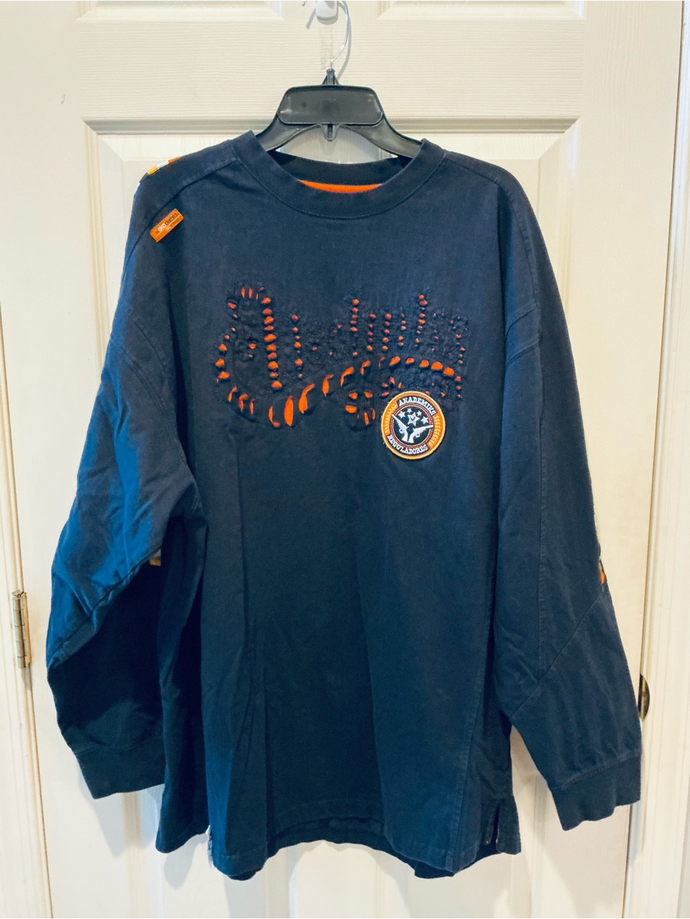 Akademiks Rare Mens Navy Long Sleeve Tee Grunge Y2K Streetwear Jeanius SZ 3XL